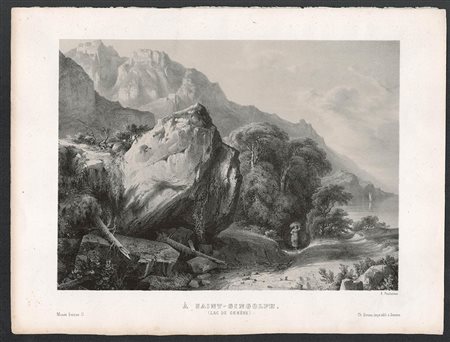 ANTONIO FONTANESI (1818-1882): Embouchures de Rhone' e 'A Saint Gingolph'