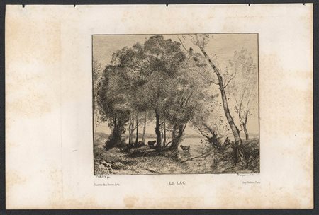 FÉLIX BRACQUEMOND (1833-1914) DA CAMILLE COROT (1796-1875): Le Lac