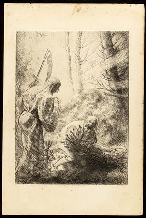 ALPHONSE LEGROS (1837-1911): La Mort et le bucheron