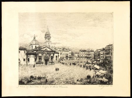 EMANUELE BRUGNOLI (1859-1944) : Fiera del Redentore in Campo S. Maria Formosa a Venezia