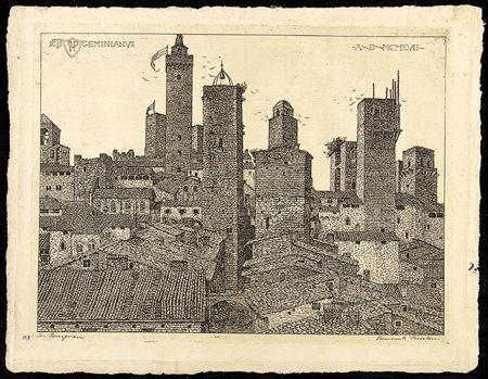 BENVENUTO DISERTORI (1887-1969): San Gimignano, 1917