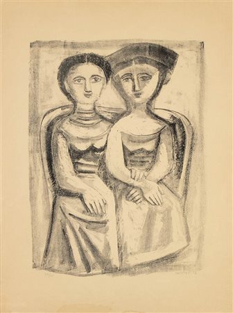 MASSIMO CAMPIGLI (BERLINO, 1895 -  SAINT-TROPEZ, 1971): Due donne, 1952