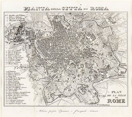 : Pianta della città di Roma, 1834