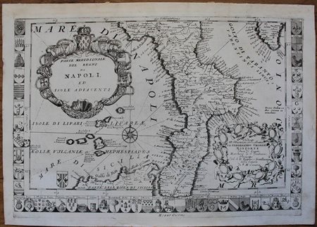 VINCENZO MARIA CORONELLI (1650-1719): Parte meridionale del Regno di Napoli ed isole adiacenti