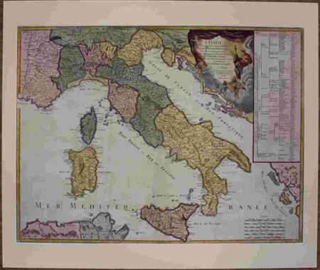 : L'Italie,et ses Isles circonvoisines Sicile, Sardaigne, Corse & exactement divisees en leurs Etats, Royaumes, Republiques & c., 1778