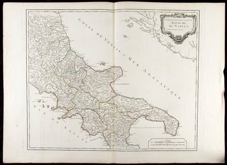 GILLES ROBERT DE VAUGONDY (1688-1766): Partie septentrionale du Royaume de Naples / Partie meridionale du Royaume de Naples où se trouvent la Calabre et l'Isle et Royaume de Sicile