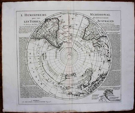 GUILLAUME DELISLE (1675-1726): L'Hemisphere meridional pour voir plus distinctement les terres Australes 