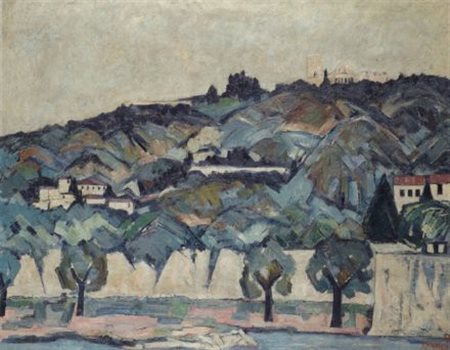 Sergio Scatizzi (Gragnano, 1918 - Firenze, 2009) Paesaggio, 1953 Olio su...