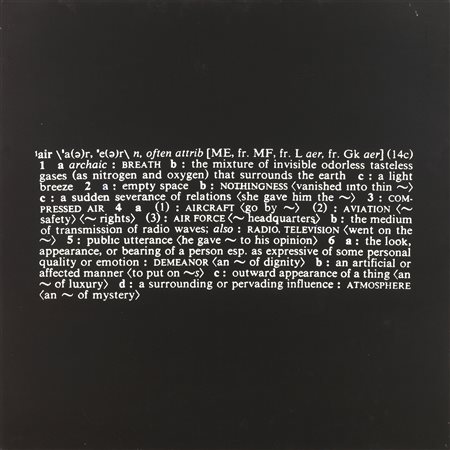 Joseph Kosuth, Art as idea as idea (air), 1967