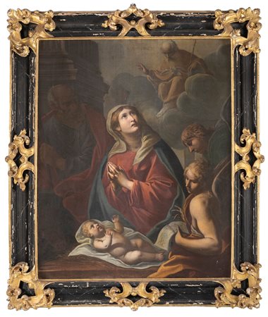 Pier Francesco Gianoli (Campertogno 1624-Milano 1692)  - Sacra Famiglia con angeli, Dio Padre e Spirito Santo