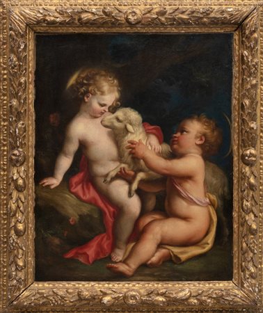 Scuola emiliana, fine secolo XVII - inizio secolo XVIII - Gesù Bambino e San Giovannino