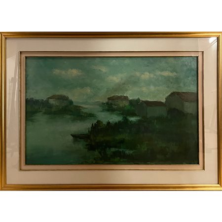 Zanetti, Paesaggio, olio su tela