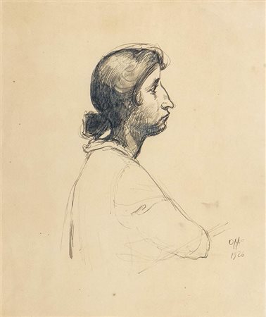 CIPRIANO EFISIO OPPO (Roma, 1891 - 1962): Ritratto di donna, 1926