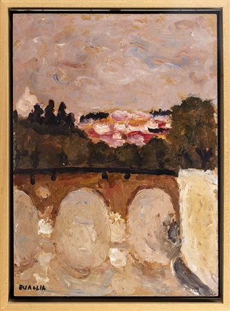 CARLO QUAGLIA (Terni, 1903 - Roma, 1970): Ponte Sisto a Roma, 1965