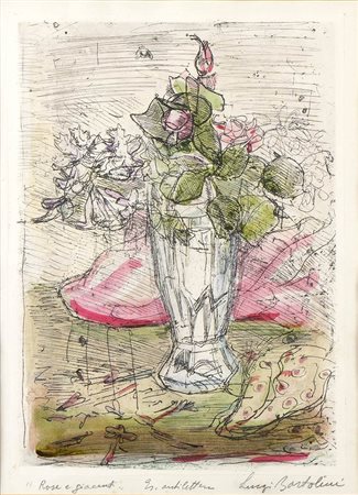 LUIGI BARTOLINI (Cupramontana, 1892 - Roma, 1963): Rose e giacinti