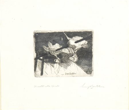 LUIGI BARTOLINI (Cupramontana, 1892 - Roma, 1963): Uccelli allo spiedo