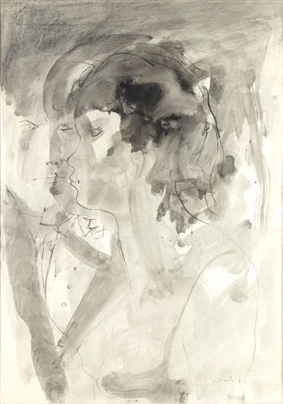 UGO ATTARDI (Sori, 1923 – Roma, 2006): Ritratto di ragazza seduta, 1961