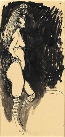RENATO GUTTUSO (Bagheria, 1911 - Roma, 1987): Nudo femminile, 1965