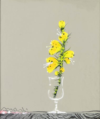 EDOLO MASCI (Castiglione a Casauria, 1938 - Roma, 2008): Bicchiere con fiore