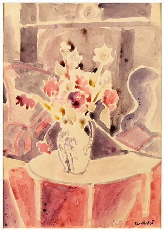 ORFEO TAMBURI (Jesi, 1910 - Parigi, 1994): Vaso di fiori, 1959