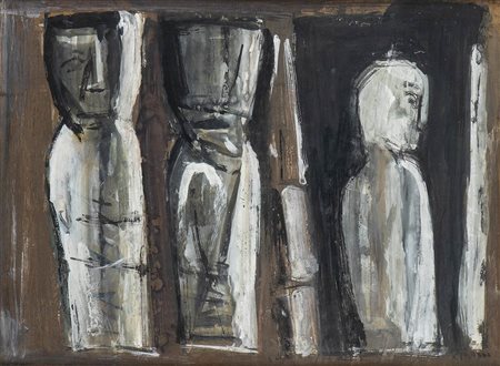 MARIO SIRONI (Sassari, 1885 - Milano, 1961): Figure, 1951-52 ca.