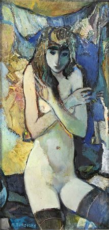 MIKHAIL TUROVSKY (Kiev, 1933): Nude in black stockings, 1996