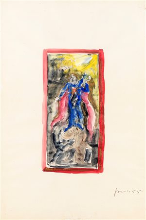 Lucio Fontana, Studio per Apparizione del Sacro Cuore a Santa Margherita Alacocucque, 1955