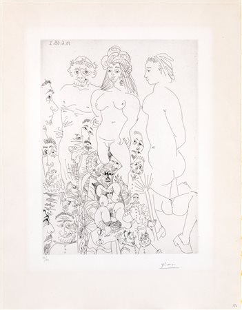 Pablo Picasso, Orgie chez les Filles, avec spectateurs tirés de l'enterrement du Comte Orgaz, 1968