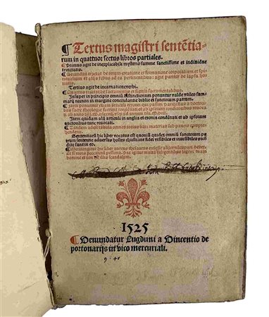 PETRUS LOMBARDUS: Textus Sententiarum, Lyon, Vincentius  De Portonariis, 1525