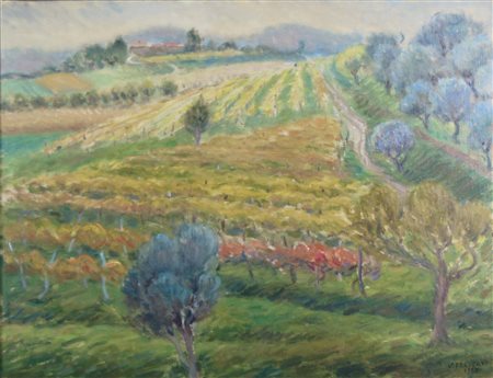 FELISATI VITTORIO Mestre 1912 - 2004 Colline a Bassano del Grappa 1967 olio...