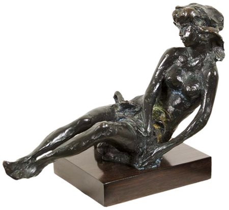 MURER AUGUSTO Falcade 1922 - Padova 1985 Ragazza al sole 1981 scultura in...