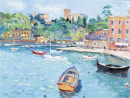 ZANUCCO PAOLO Venezia 1964 Portofino 2013 olio su tela cm 60x80 firma in...