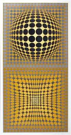 VASARELY VICTOR Pecs 1908 - Parigi 1997 senza titolo litografia es. 36/190 cm...