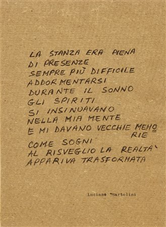 BARTOLINI LUCIANO (1948 - 1994) - Pensiero.