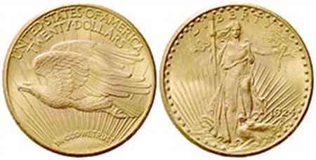STATI UNITI D'AMERICA. 20 Dollari 1924. Au (34mm, 33.48g). Philadelphia. KM 131. SPL
