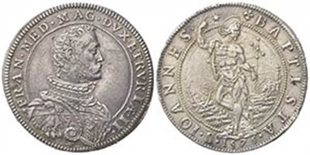FIRENZE. Francesco I de' Medici (1574-1587). Piastra 1575. Ar (42mm, 32.38g). MIR 181/1. BB+