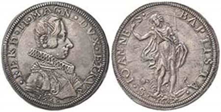 FIRENZE. Ferdinando II de' Medici (1621-1670). Piastra 1645 e 1642. Ar (43.5mm, 32.18g). MIR 292/12. BB+