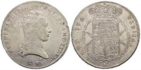 FIRENZE - Ferdinando III di Lorena (primo periodo, 1790-1801) - Francescone - 1801 - AG RRR Pag. 8a; Mont. 143 1 della data capovolto Bei fondi lucenti - qSPL/SPL