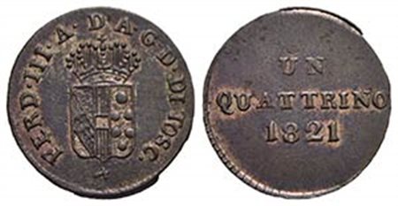 FIRENZE - Ferdinando III di Lorena (secondo periodo, 1814-1824) - Quattrino - 1821 - CU NC Pag. 87; Mont. 301 Raro in questa conservazione - FDC