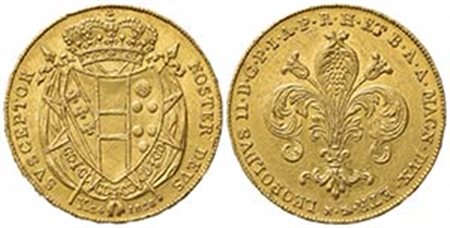 FIRENZE. Leopoldo II di Lorena (1824-1859). 80 Fiorini 1828. Au (33.5mm, 33.57g). MIR 443/2. SPL