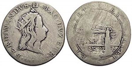 LIVORNO - Ferdinando II (1621-1670) - Tollero - 1659 - Busto coronato a d. - R/ Il porto di Livorno - AG RRR CNI 4; MIR 59/2 Data di difficile lettura - Potrebbe trattarsi anche del 1769 (R4) - qBB