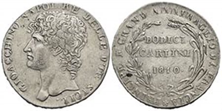 NAPOLI - Gioacchino Murat (primo periodo, 1808-1811) - 12 Carlini - 1810 - AG R Mont. 412/424 - BB+