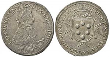 PISA. Cosimo II de' Medici (1608-1620). Tallero 1611. Ar (41mm, 28.35g). MIR 448. BB
