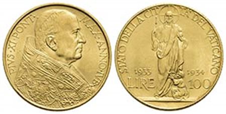 ROMA - Pio XI (1922-1939) - 100 Lire - 1933-34 - (AU g. 8,79) Pag. 616; Mont. 425 - qFDC
