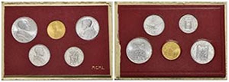 ROMA - Pio XII (1939-1958) - Serie - 1950 - 5 monete - R Mont. 666 AU e IT - ANNO SANTO In cartoncino originale leggermente rovinato - FDC