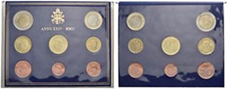 ROMA - Giovanni Paolo II (2002-2005 monetazione in euro) - Serie - 2002 A. XXIV - R Mont. 24 Cartoncino da 8 pezzi - FDC