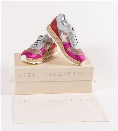 STELLA MCCARTENEY Sneakers in pelle e lurex multicolore con dettagli della...