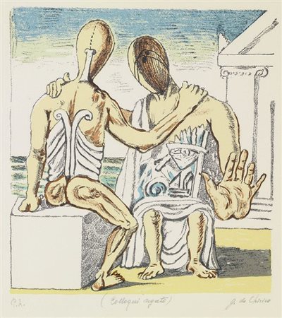 Giorgio de Chirico Volos 1888 - Roma 1978 Colloquio segreto, 1969 Litografia...