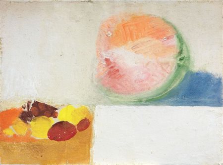 Bruno Saetti Bologna 1902 - 1984 Natura morta con sole Affresco su tela, cm....