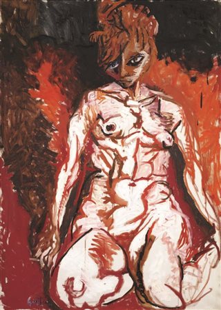 Renato Guttuso Bagheria (Pa) 1912 - Roma 1987 Nudo rosso, 1962 Olio su tela,...